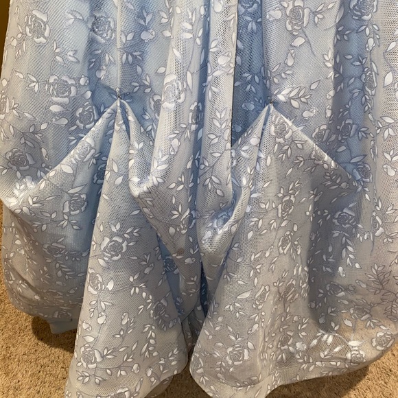 Baby Blue pastel floral glitter prom dress - Picture 7 of 9